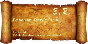 Boschan Rozália névjegykártya
